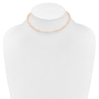 Sterling Silver Rhodium-plate 4-5mm Pink Rice Freshwater Cultured Pearl Children's 13 inch Necklace