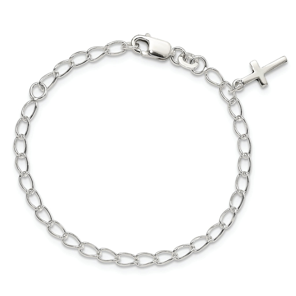Latin Cross Charm Bracelet in Sterling Silver