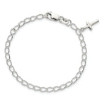 Latin Cross Charm Bracelet in Sterling Silver
