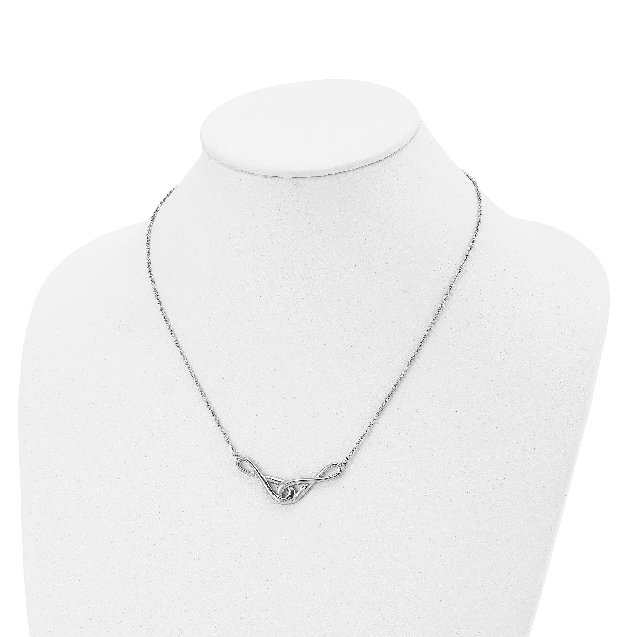 Polished Infinity Symbols Necklace in Stainless Steel
