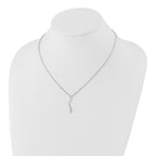 Sophia Jewelers Rhodium-Plated Sterling Silver Diamond Swirl Necklace Gift Ready