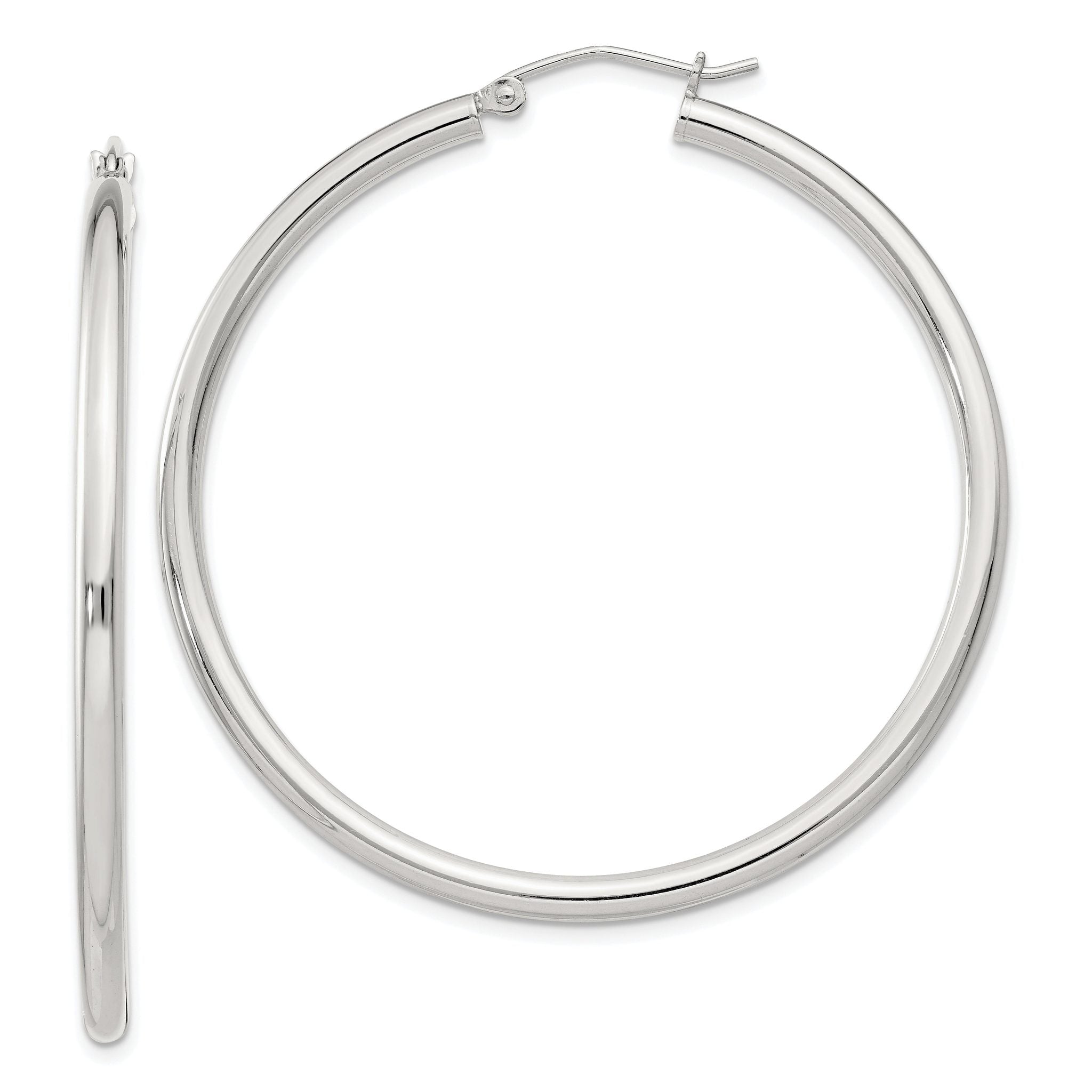 Sterling Silver 2.5mm Round Hoop Earrings Main image