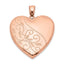 Sterling Silver Rose Gold-plated 24mm Scrolled Heart Family Locket