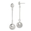 Sterling Silver Polished 14mm Ball Post Dangle Earrings