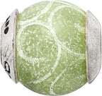 Sterling Silver 925 Jade Stone Bead with Polished Finish