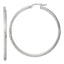 Sterling Silver Rhod-plated 2.5mm Polished/Satin Diamond-cut Hoop Earrings