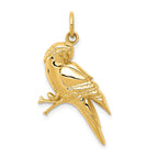14K Yellow Gold Parrot Charm with Polished Textured Finish Sophia Jewelers