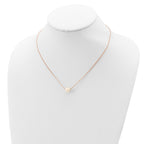 Sterling Silver Rose-tone 18k Flash-pl 8-9mm White FWC Pearl Necklace