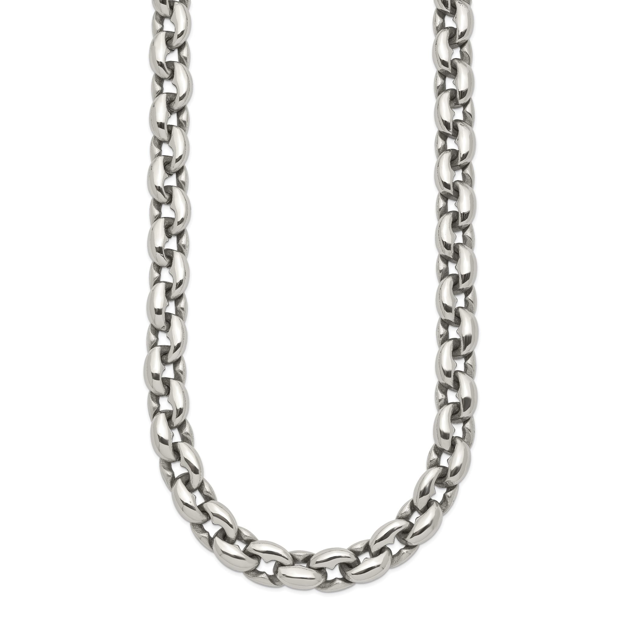 Sophia Jewelers Men's Polished Stainless Steel 24 Oval Link Necklace Secondary image