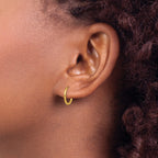 Stainless Steel Gold-Tone Polished Hinged Huggie Hoop Earrings