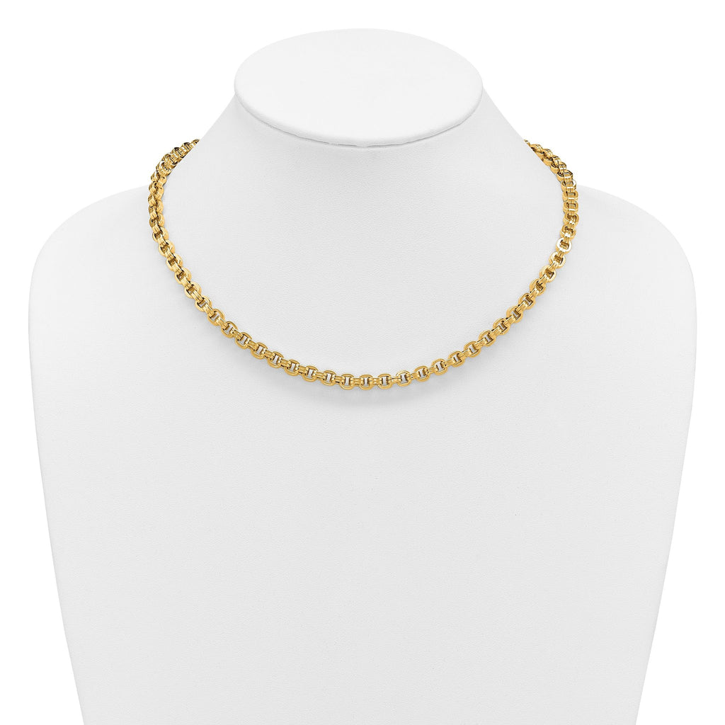14K Polished Fancy Link Necklace
