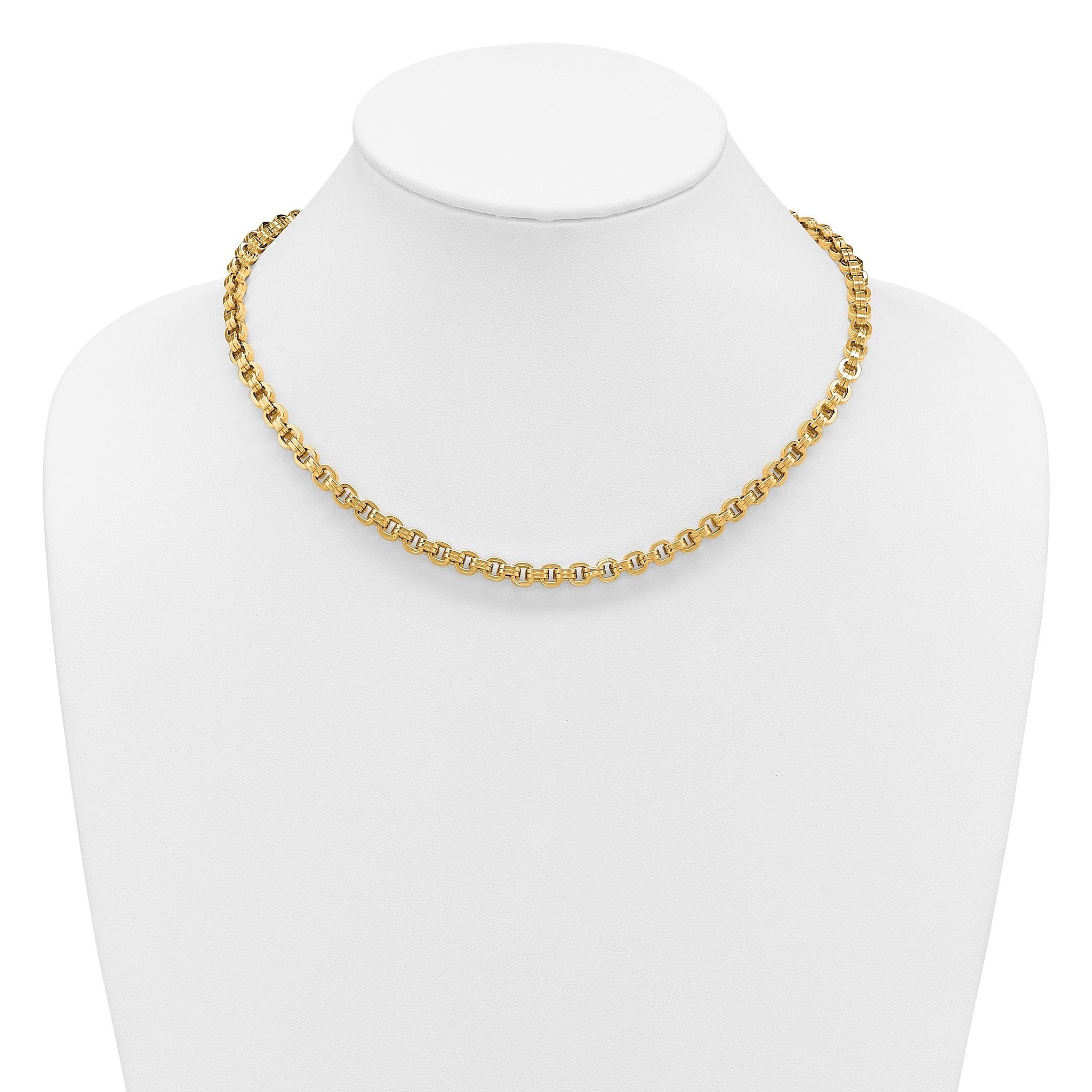14K Polished Fancy Link Necklace