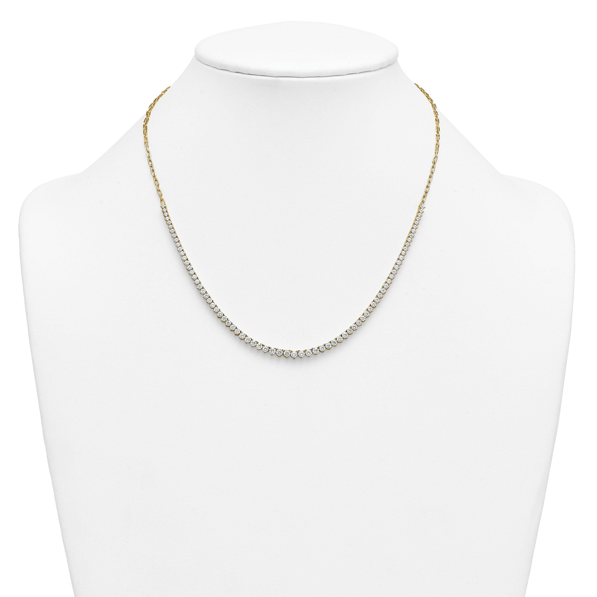 14k 4 carat Lab Grown Diamond VS+ F+ Complete 18 inch Fashion Tennis Necklace