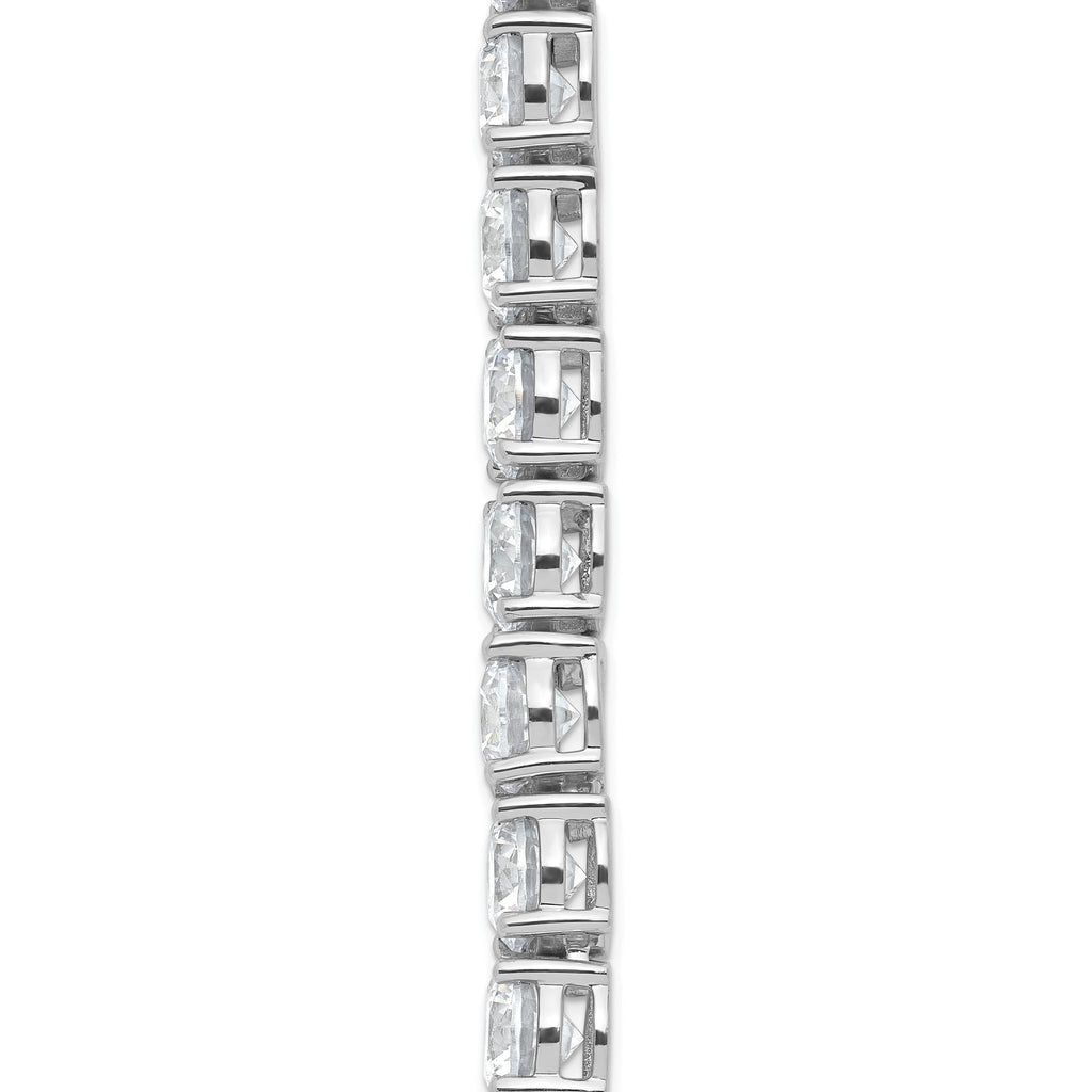 14k White Gold 74 carat Lab Grown Diamond VS/SI+ G+ Complete Round 20 inch Straight Tennis Necklace