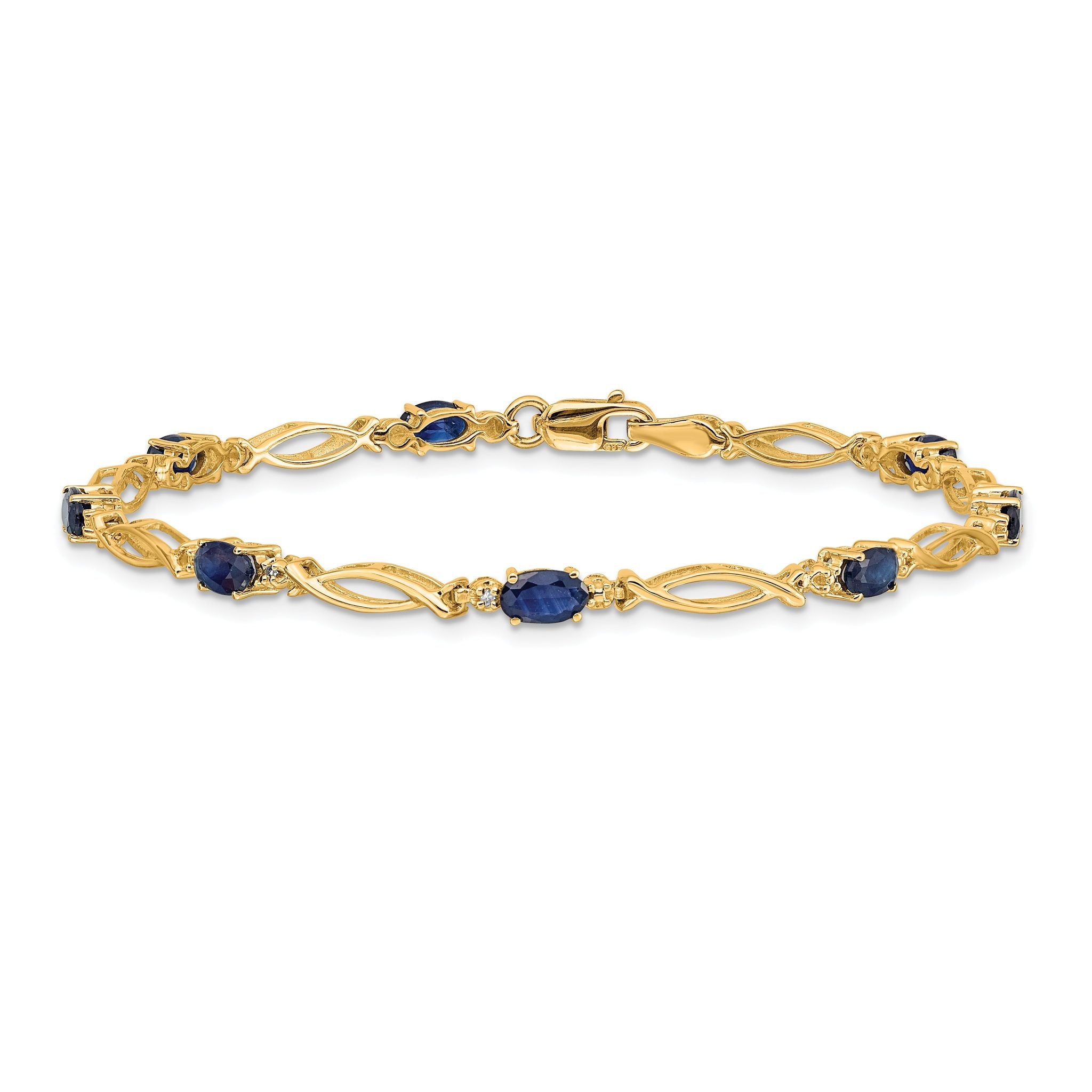 10k Diamond and Sapphire Bracelet