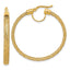 14K Polished Mesh Round Hoop Earrings