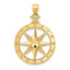14K Gold Men's Diamond-Cut Polished Compass Pendant Sophisticated & Solid