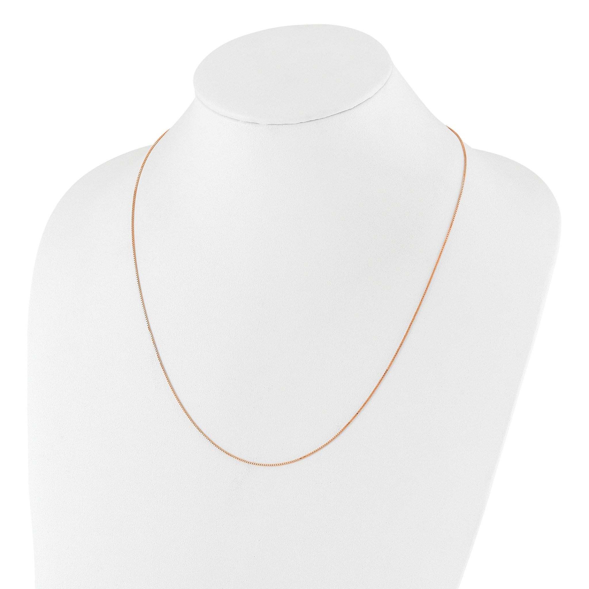 Sterling Silver Rose Gold-plated Adjustable .85mm Box Chain
