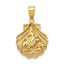 14K Gold Sea Turtle Pendant with Polished Finish and 3D Design