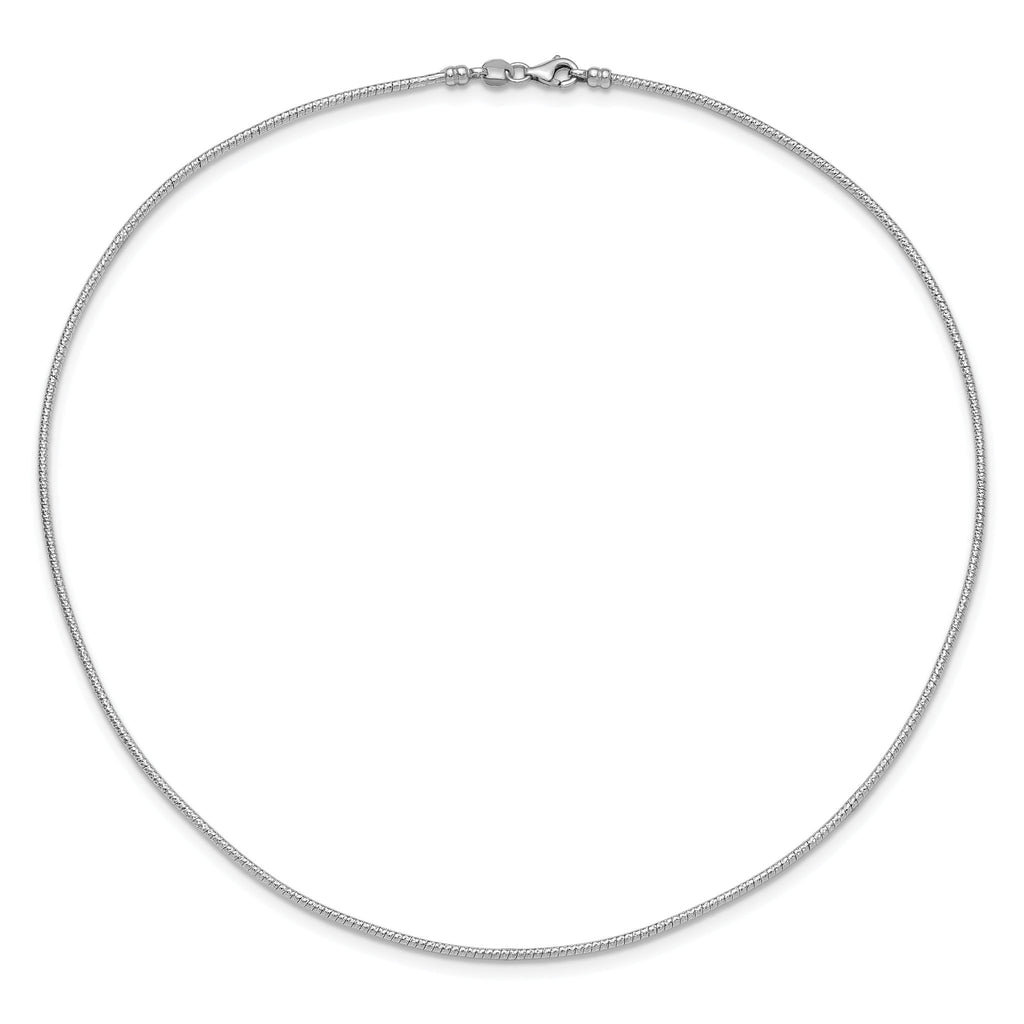 14K White 1.5mm D/C Neckwire Necklace