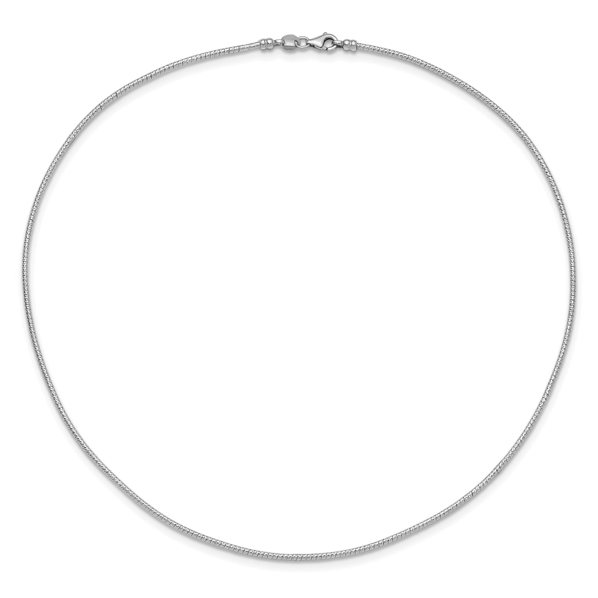 14K White 1.5mm D/C Neckwire Necklace