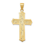 10K Gold Passion Cross Pendant with Polished Solid Finish