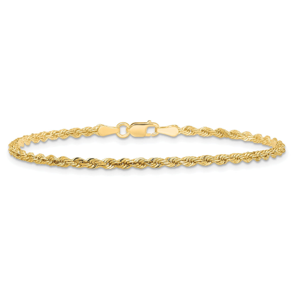 Diamond-Cut Rope Chain in 10K Yellow Gold, 2.25mm