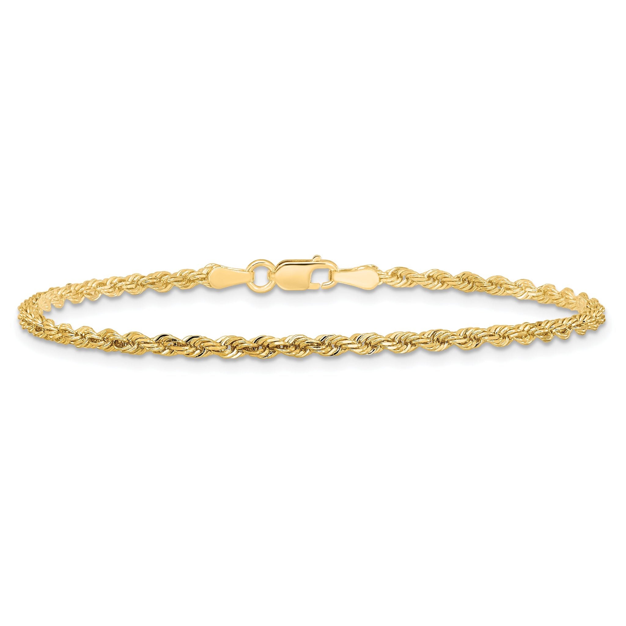 Diamond-Cut Rope Chain in 10K Yellow Gold, 2.25mm