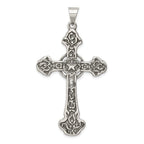 Sophia Jewelers Sterling Silver 925 Polished Antiqued Cross Pendant