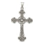 Sophia Jewelers Sterling Silver 925 Polished Antiqued Cross Pendant