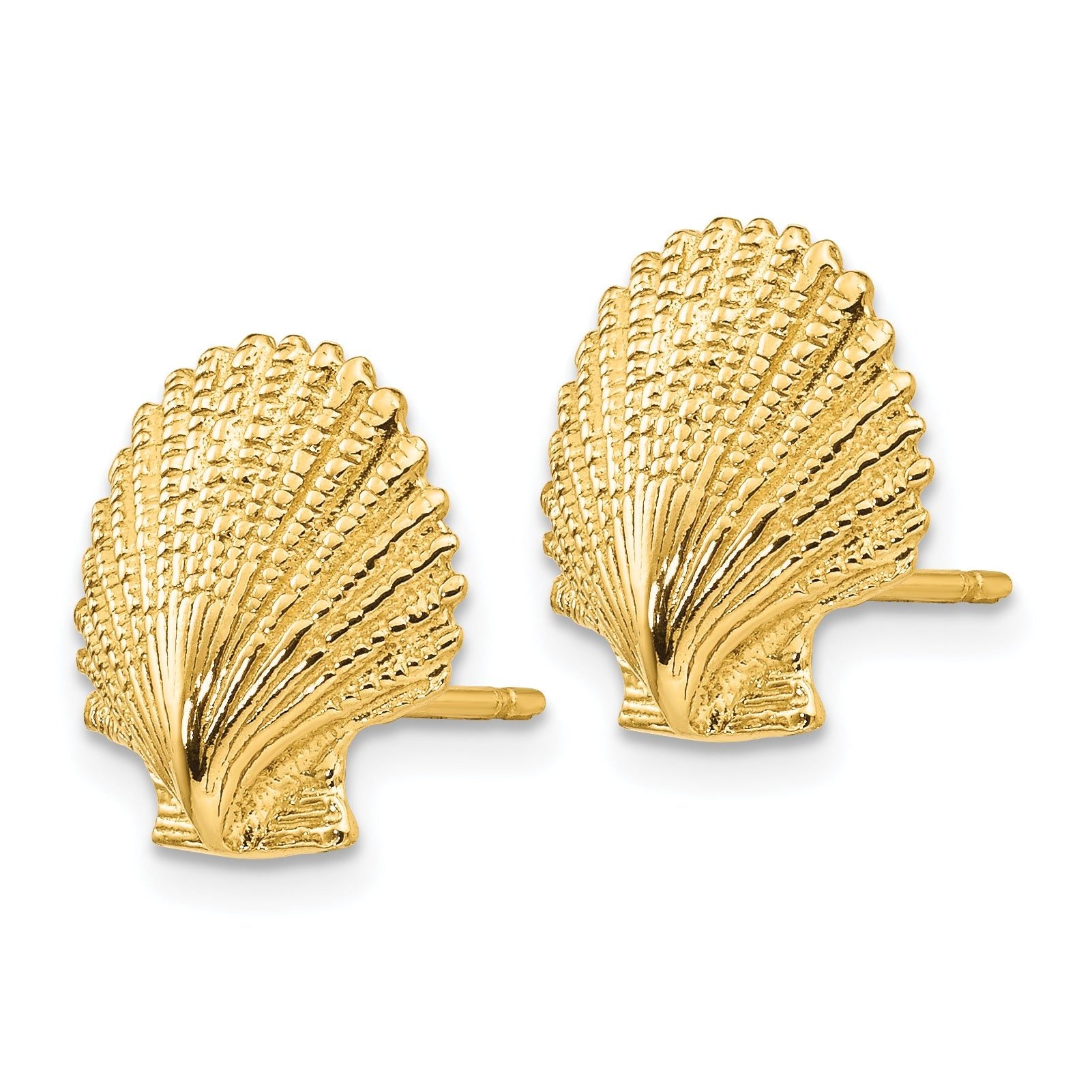 14K Scallop Shell Post Earrings Secondary image