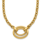 14K Polished Double Oval 17.5 inch Fancy Necklace Plus 0.5 inch Extender
