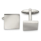 Stainless Steel Polished Square Cuff Links