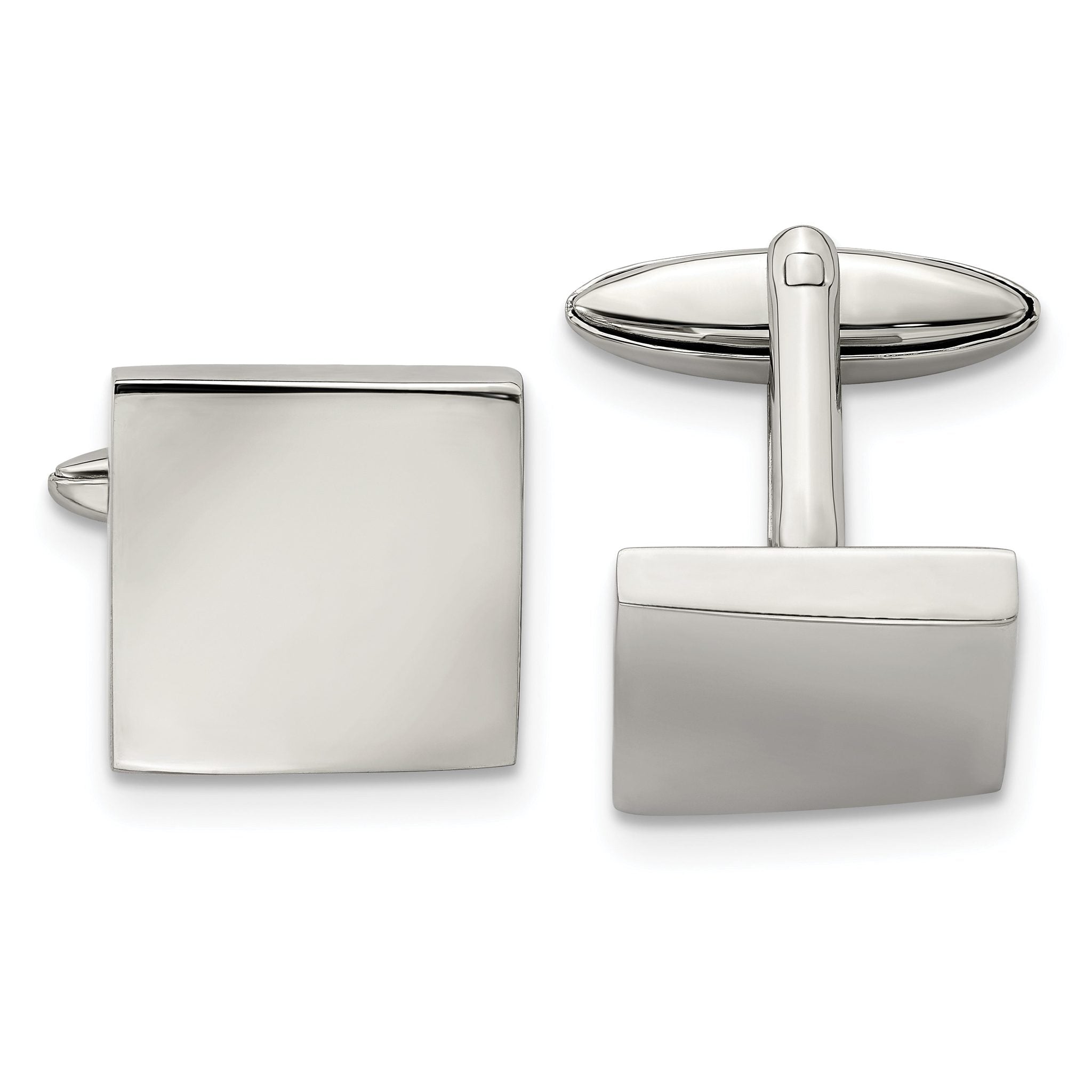 Stainless Steel Polished Square Cuff Links