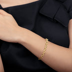 14K Polished and Textured Fancy Link Necklace