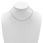 14k White Gold 1.6mm Round Cable 1in+1in Adjustable Chain