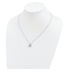 Sophia Jewelers Sterling Silver CZ Heart and Star Necklace, Elegant 18 Design