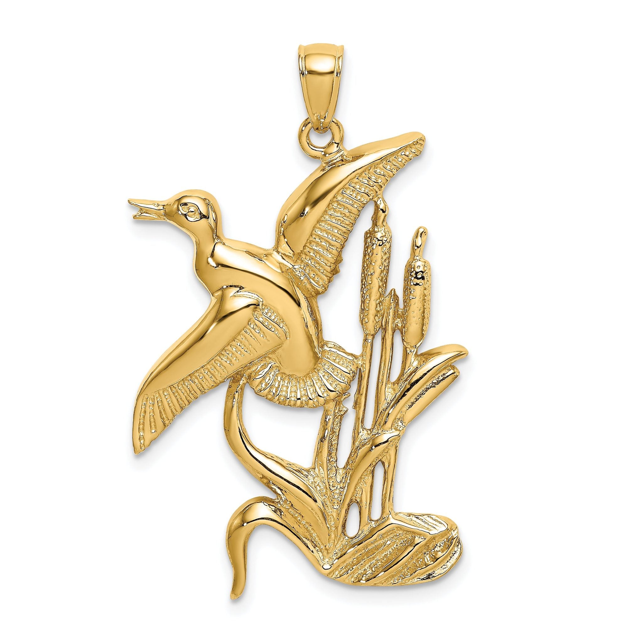 14K Duck Flying From Willow Charm Main image