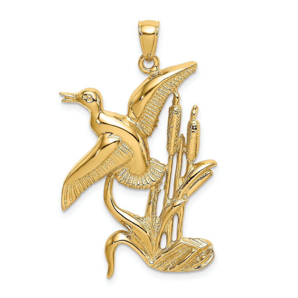 14K Duck Flying From Willow Charm