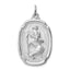 Sterling Silver Rhodium-Plated St. Christopher Medal with Polished Finish Solid