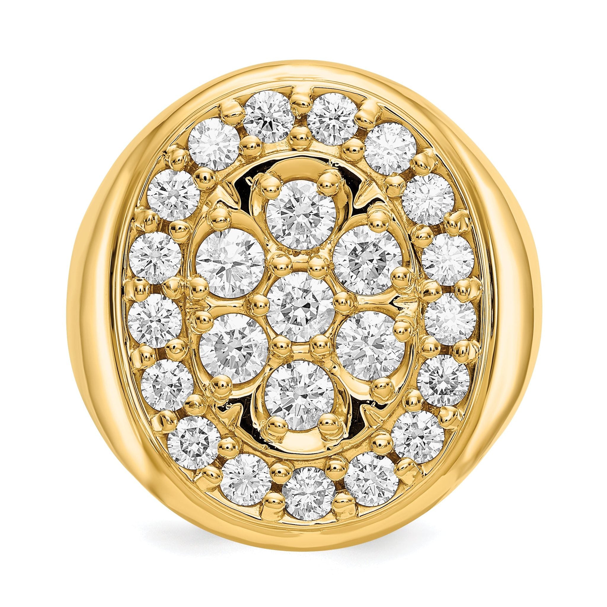 14k 2 carat AA Diamond Mens Cluster Ring