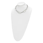 White Cat's Eye Necklace in Stainless Steel