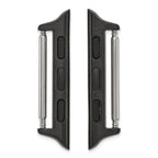 Set of Two 42mm Stainless Steel Black IP-plated Apple Watch Adapter for 22mm Watch Band