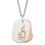 Brown IP-Plated Dog Tag Necklace in Stainless Steel