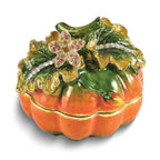 Autumn Pumpkin Trinket Box & Necklace Set in Gold-Tone Pewter