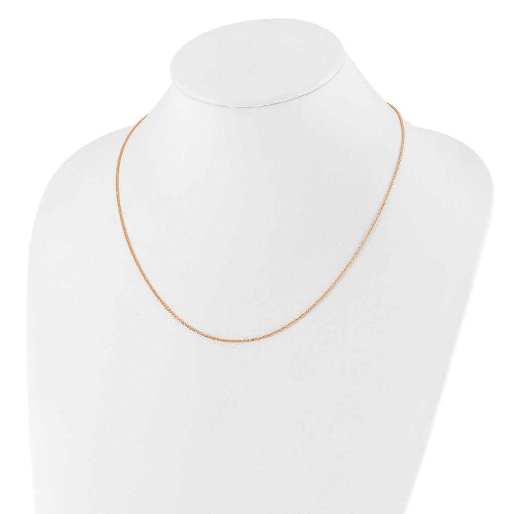 Adjustable Spiga Chain in Rose-Plated Sterling Silver, 1.3mm
