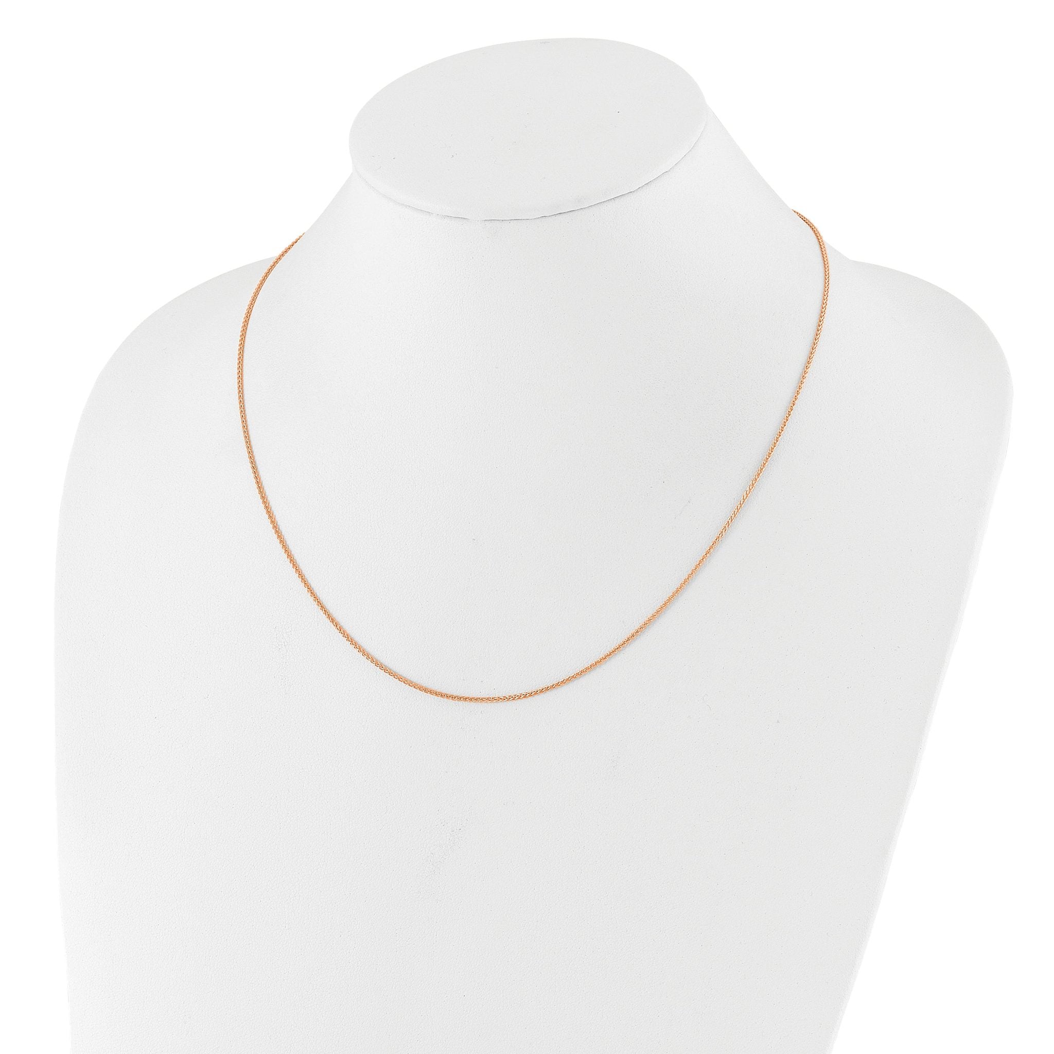 Adjustable Spiga Chain in Rose-Plated Sterling Silver, 1.3mm