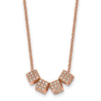 Rose-Tone CZ Necklace in Stainless Steel