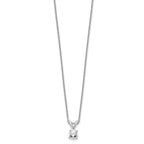 14k White Gold 1/3 carat Lab Grown Diamond VS+ F+ Round Complete Four Prong 18 inch Solitaire Pendant Necklace