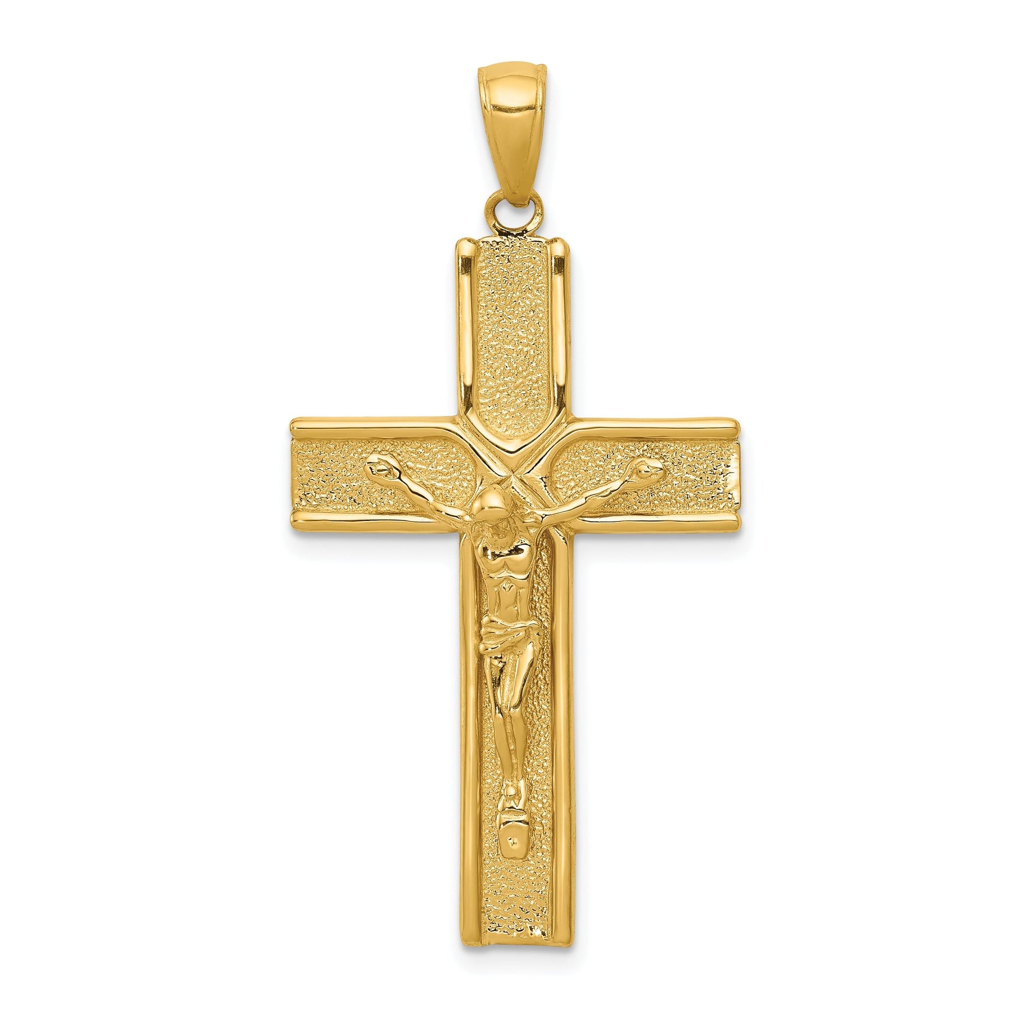 14k Satin Finish Crucifix Pendant Main image